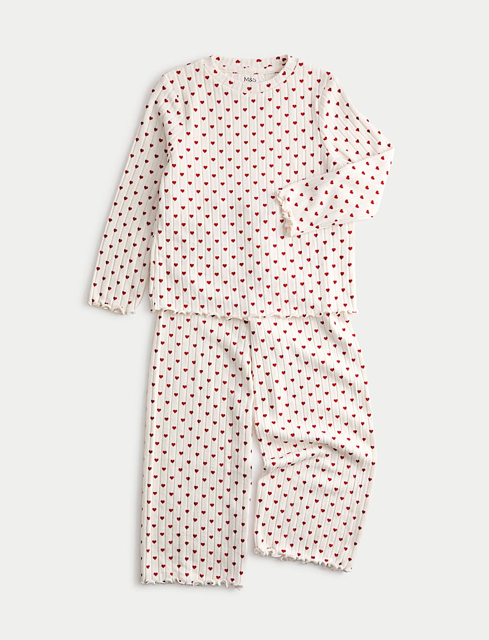 Cosy Ribbed Heart Pyjamas (1-16 Yrs)