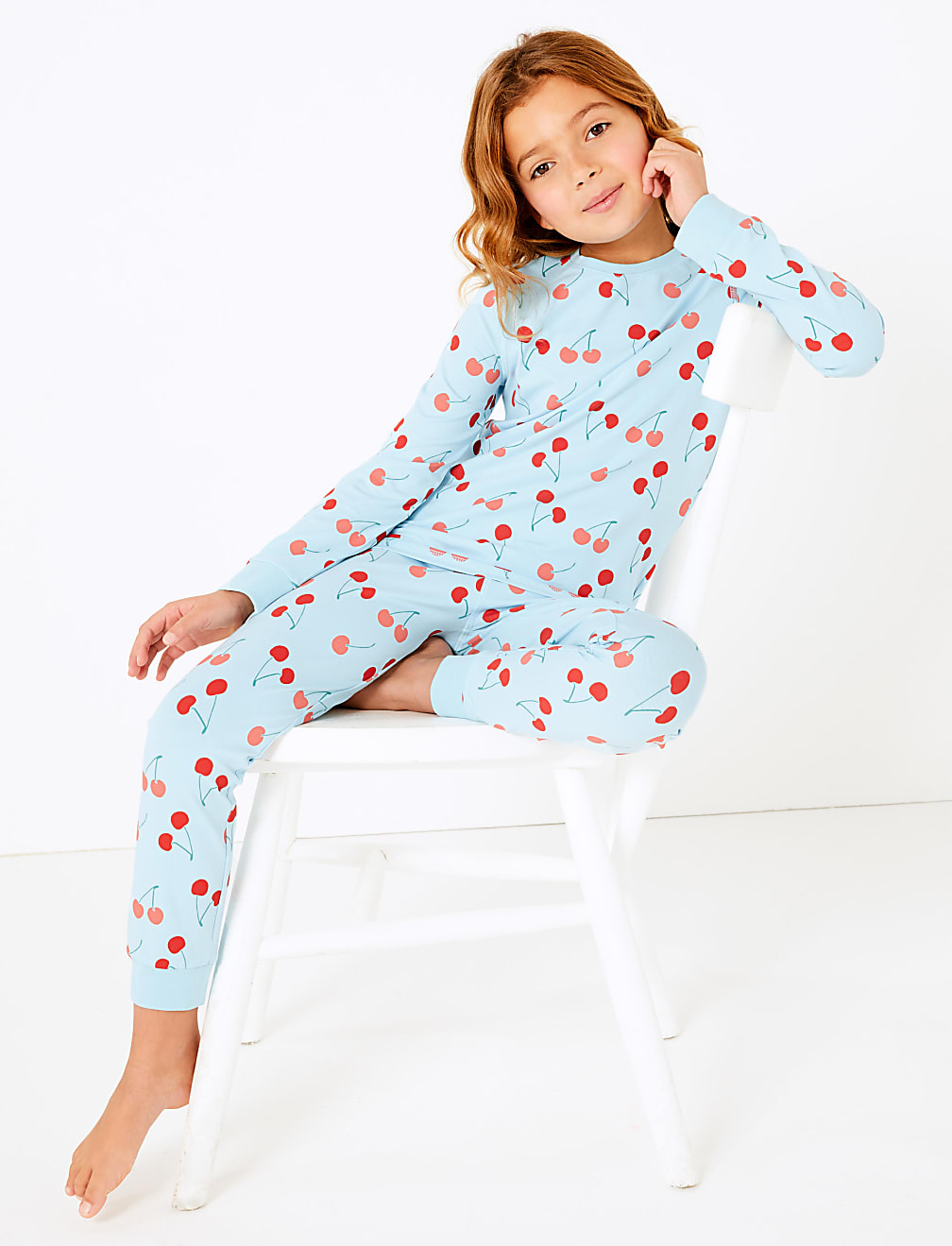 Cotton Rich Cherry Print Pyjama Set (7-16 Years)