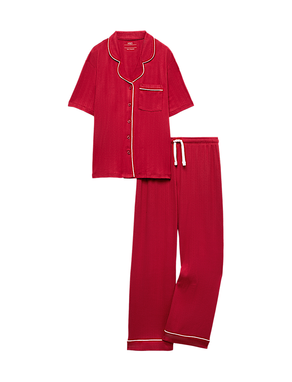 Brushed Pointelle Revere Pyjamas (1-16 Yrs)