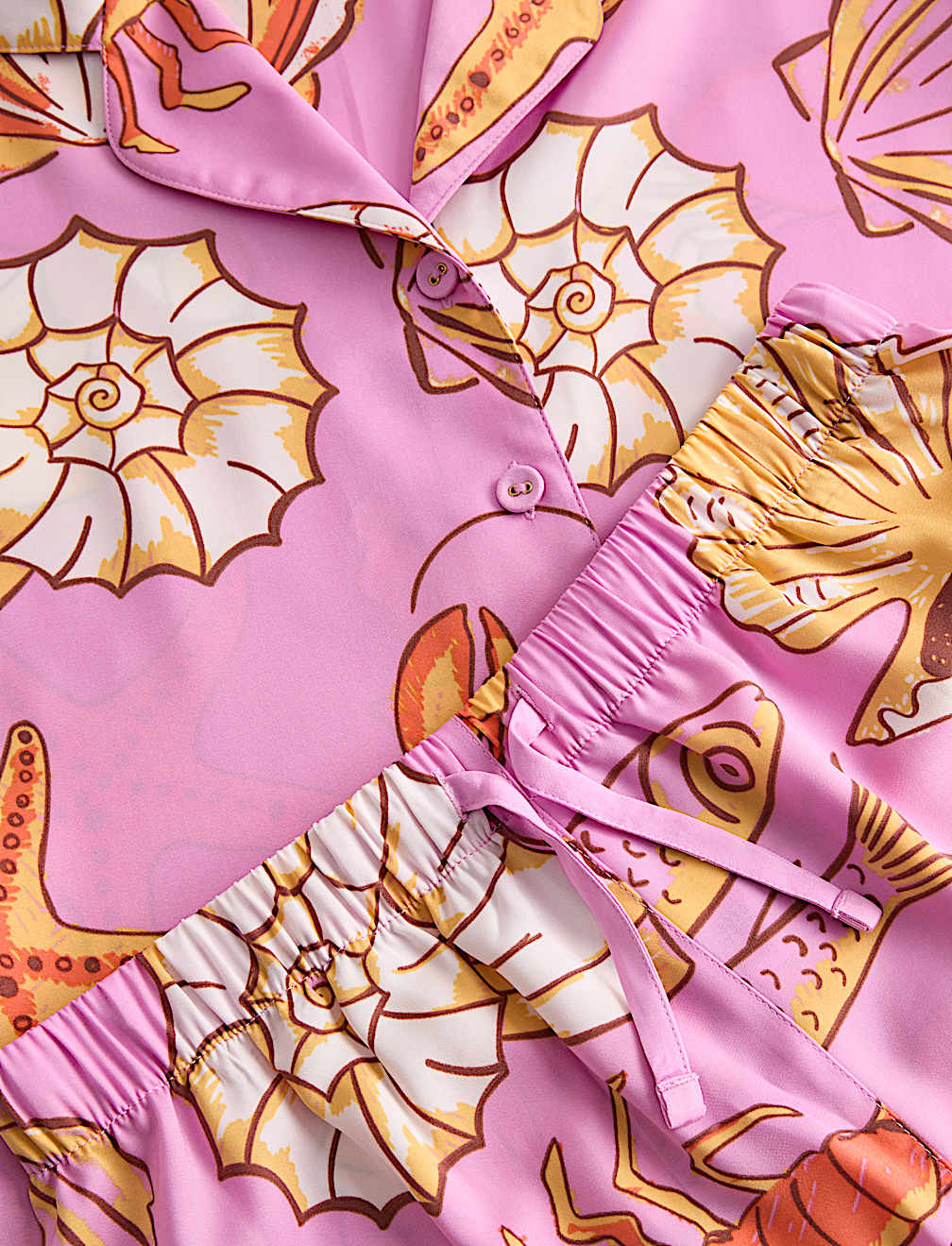 Satin Shell Print Pyjamas (6-16 Yrs)