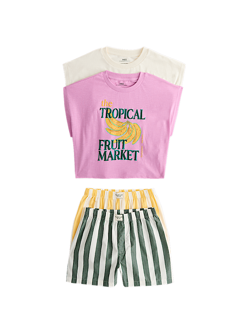 2 Pack Pure Cotton Fruit Short Pyjamas (6-16 Years)