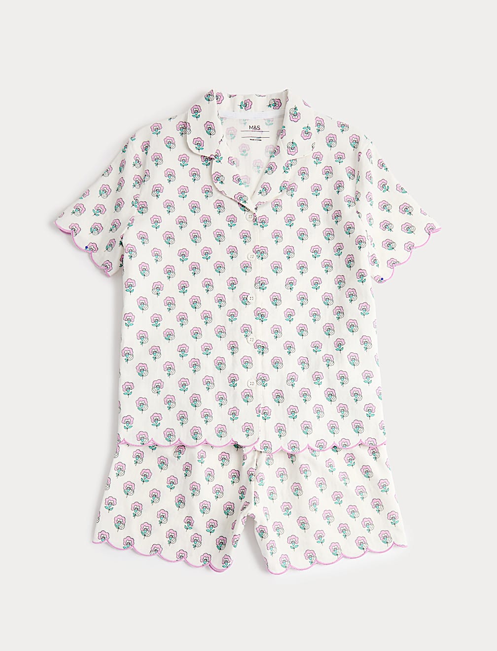 Pure Cotton Floral Print Pyjamas (6-16 Yrs)