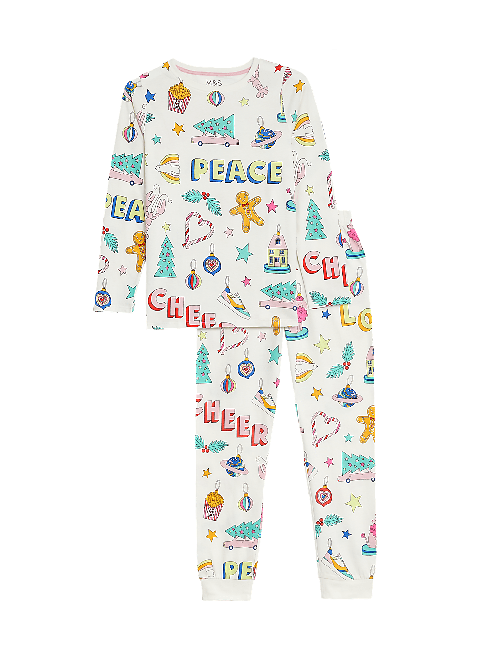 Pure Cotton Christmas Decoration Pyjamas (1-16 Yrs)
