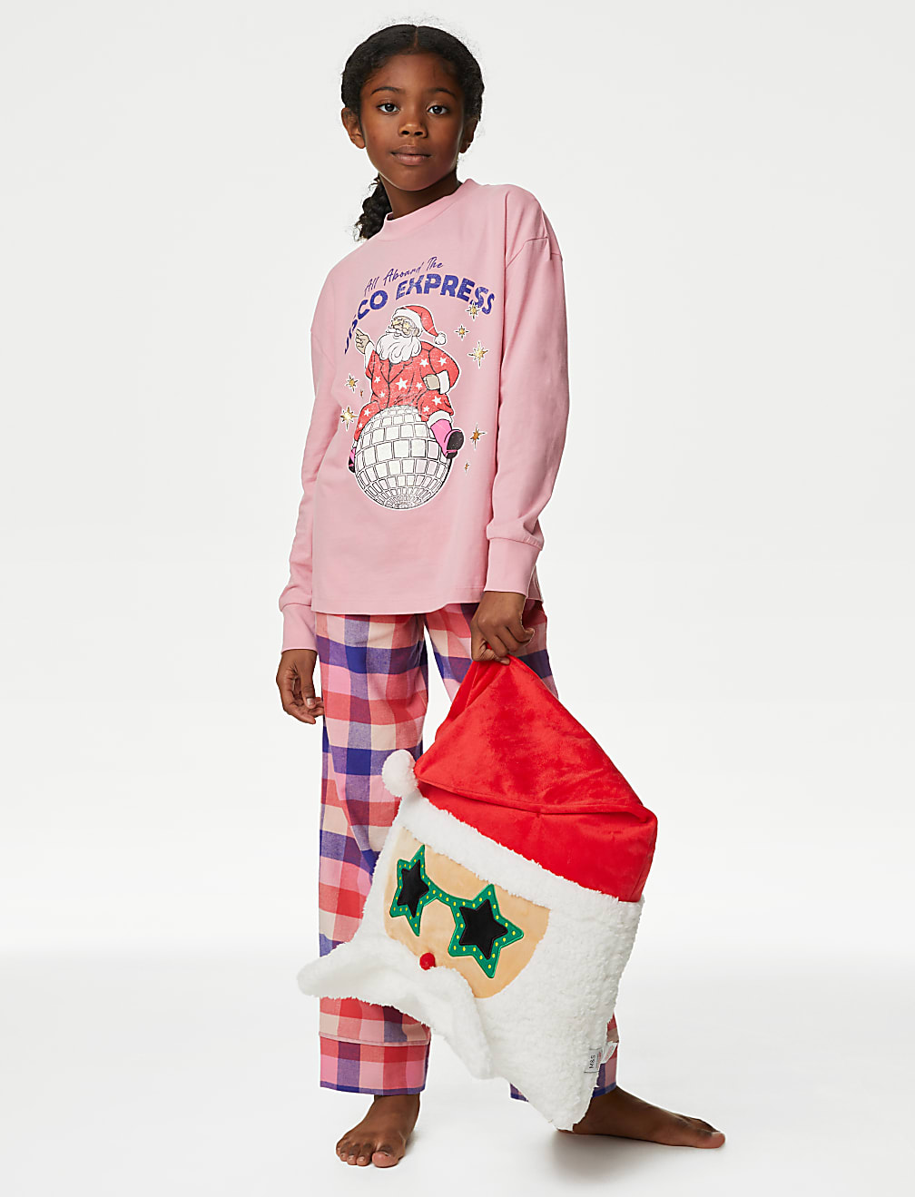 Christmas Santa Checked Pyjamas (6-16 Yrs)