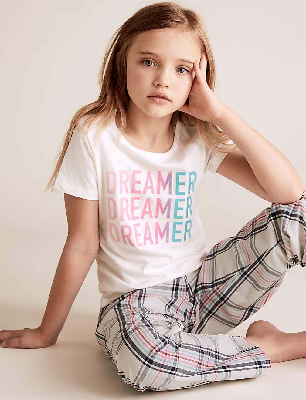 2pk Pure Cotton Slogan Pyjama Sets (6-16 Yrs)
