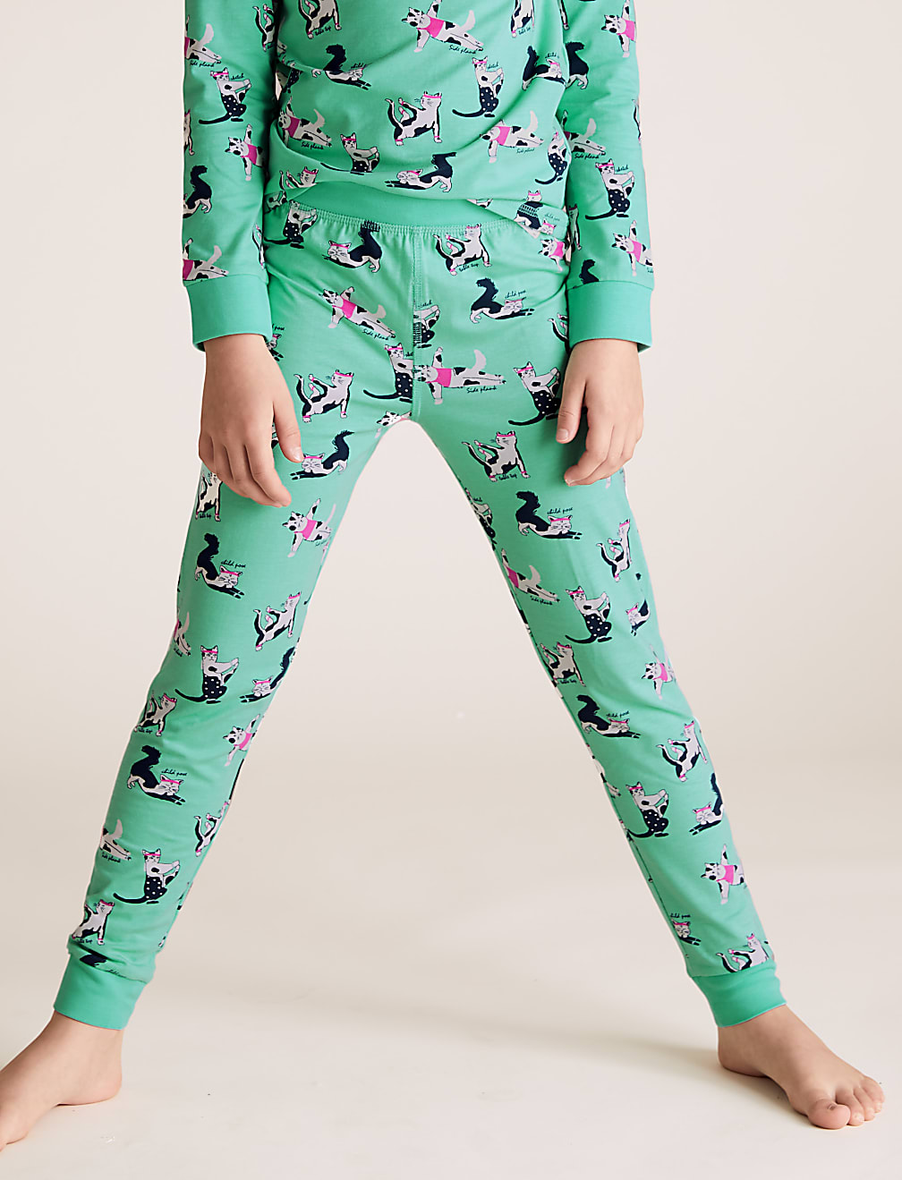 Cotton Cat Print Pyjamas (7-16 Yrs)