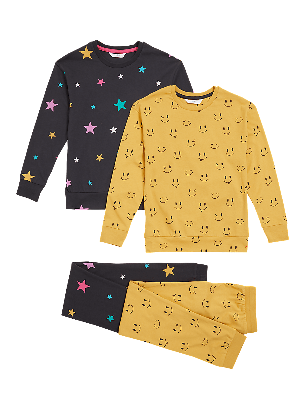 2pk Pure Cotton Printed Pyjama Set (6-16 Yrs)