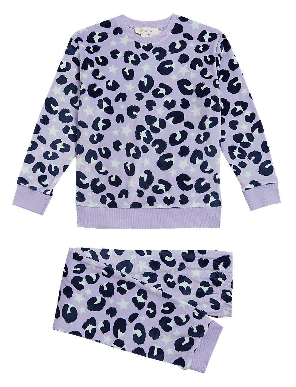 Velour Leopard Lounge Pyjama Set