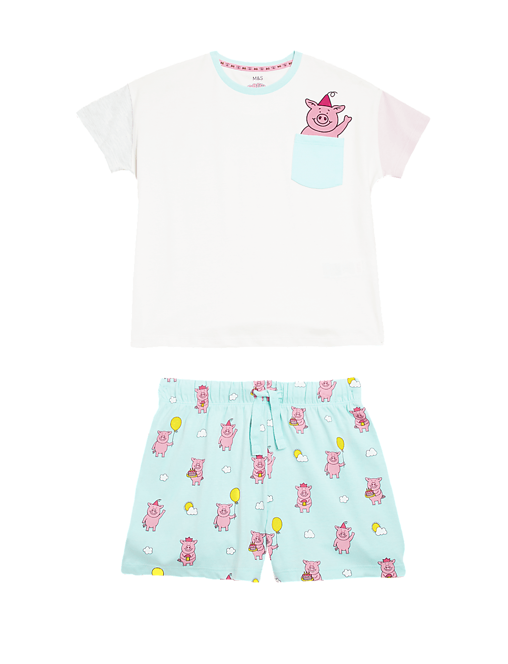 Pure Cotton Percy Pig&trade; Short Pyjamas (2-16 Yrs)