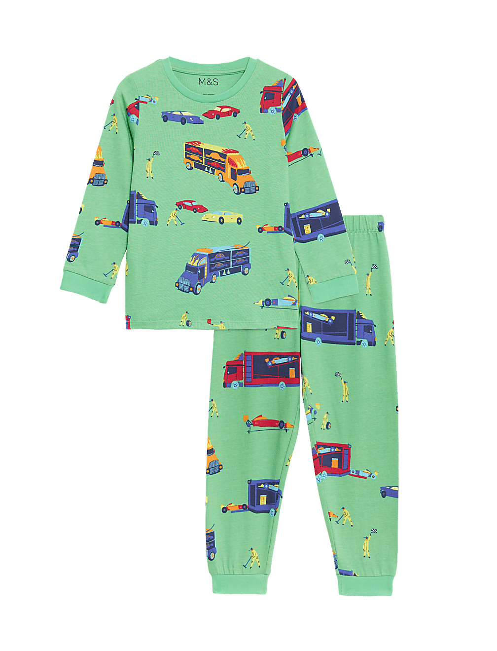 Pure Cotton Transport Print Pyjamas (1-8 Yrs)