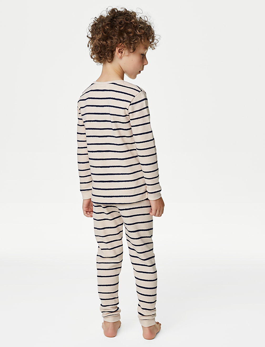 Pure Cotton Striped Waffle Pyjamas (1-8 Yrs)