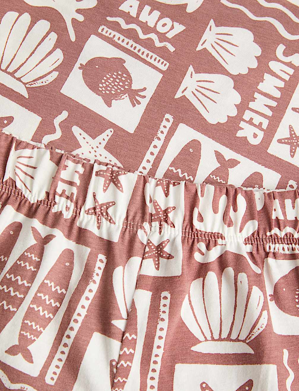 Kids Sealife Graphic Short Pyjamas (1-8 Yrs)