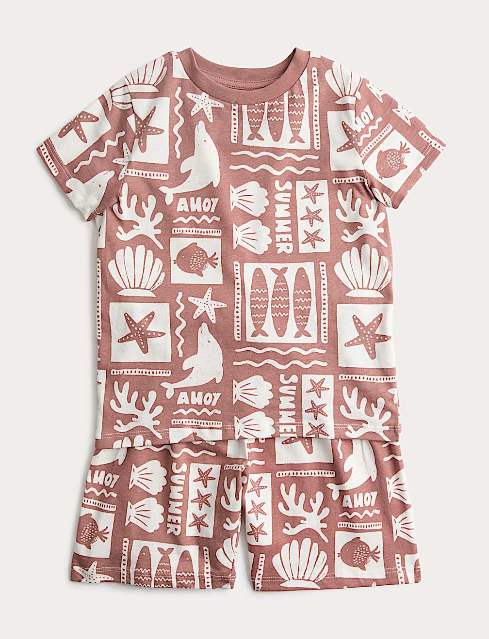 Kids Sealife Graphic Short Pyjamas (1-8 Yrs)