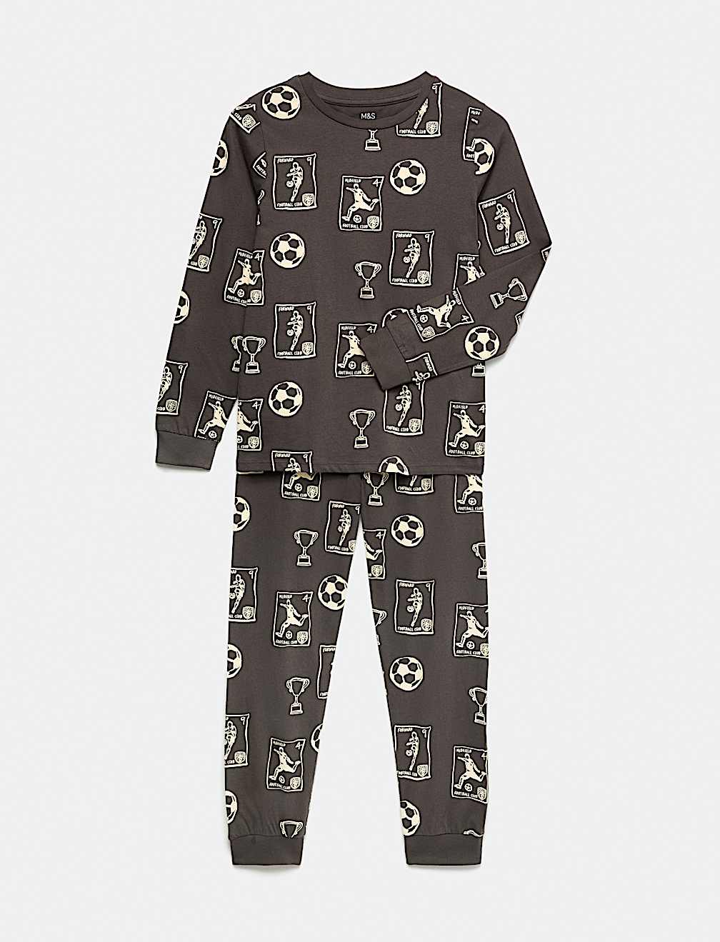Pure Cotton Football Print Pyjama Set (1-16 Yrs)