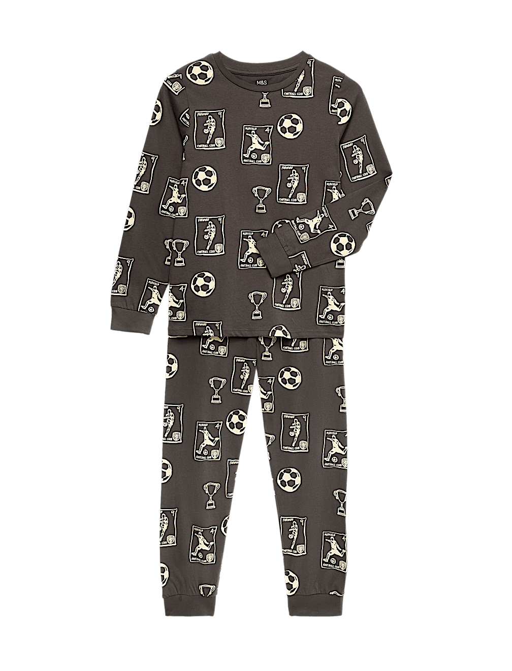 Pure Cotton Football Print Pyjama Set (1-16 Yrs)