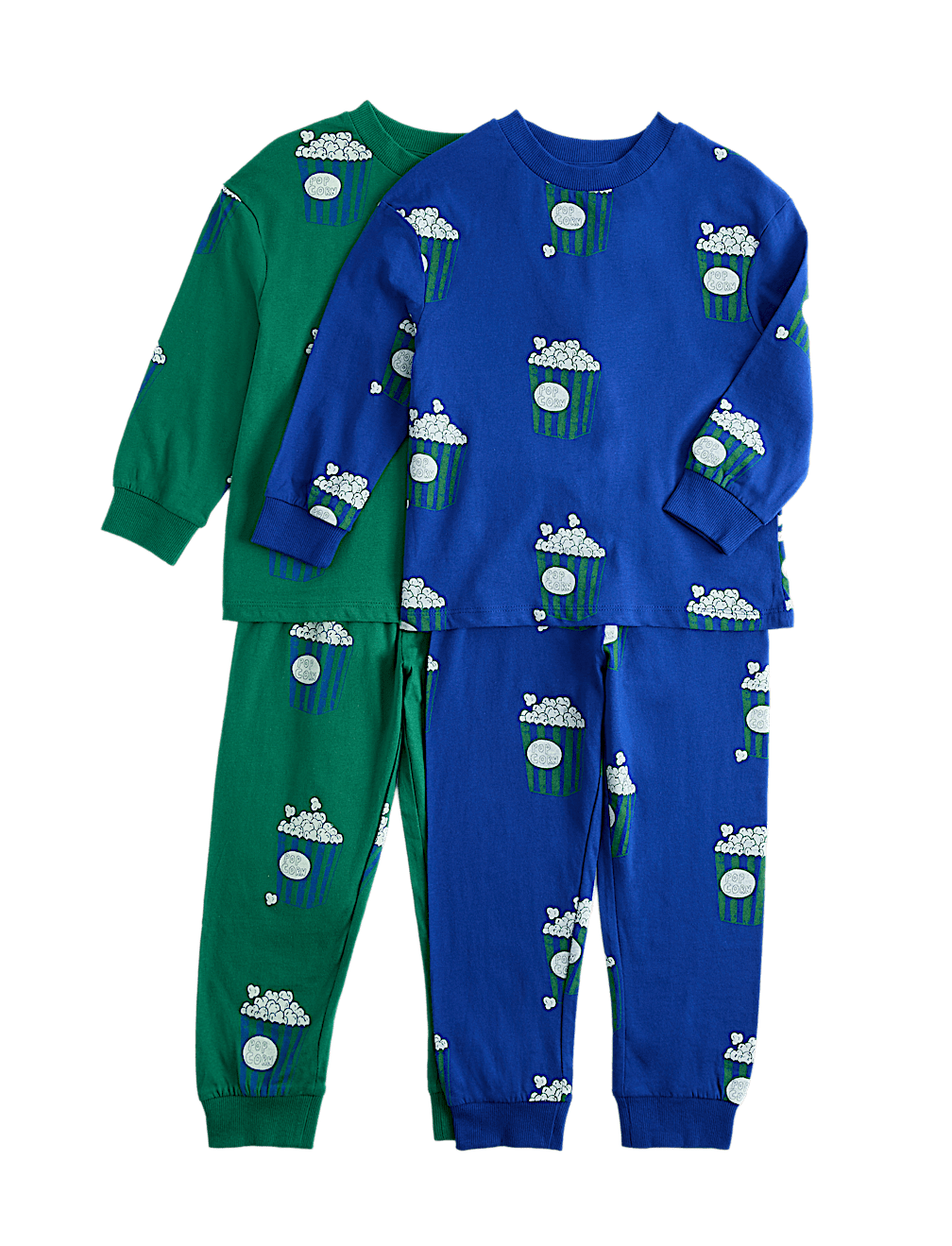 2 Pack Pure Cotton Jersey Popcorn Pyjama Sets (1-8 Yrs)