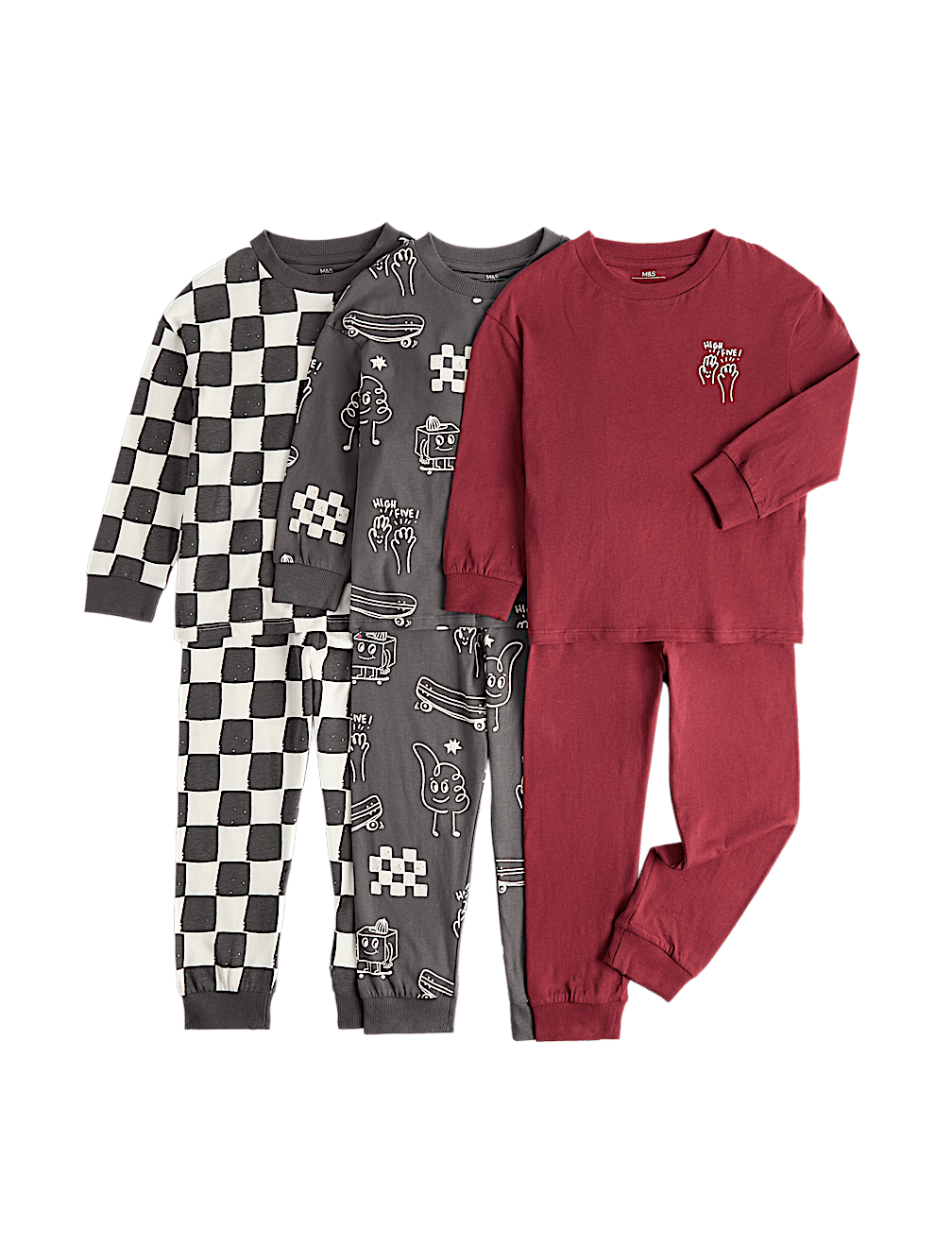 3 Pack Skateboard Graphic Pyjama Sets (1-16 Yrs)
