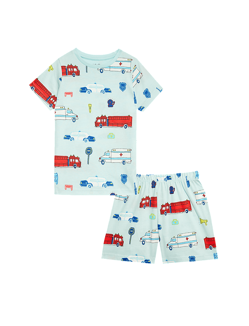 Pure Cotton Transport Glow In The Dark Pyjamas (1-8 Yrs)