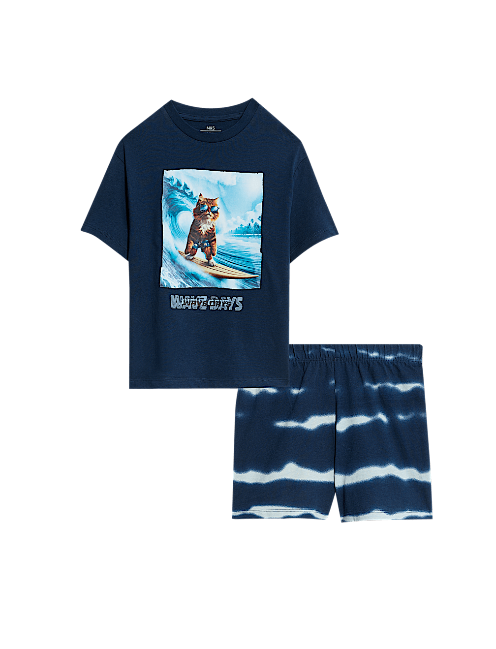 KIDS COTTON RICH CAT SURF PJ 1-16YRS