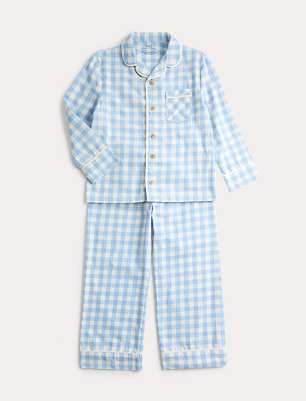 Pure Cotton Gingham Revere Pyjamas (9 Mths-10 Yrs)