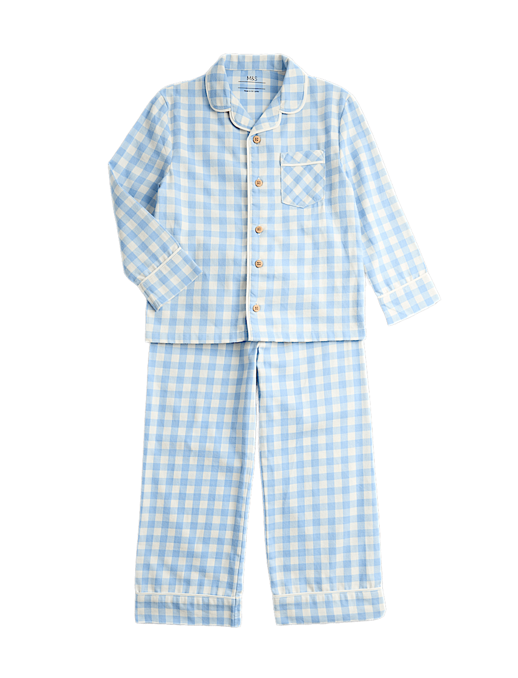 Pure Cotton Gingham Revere Pyjamas (9 Mths-10 Yrs)