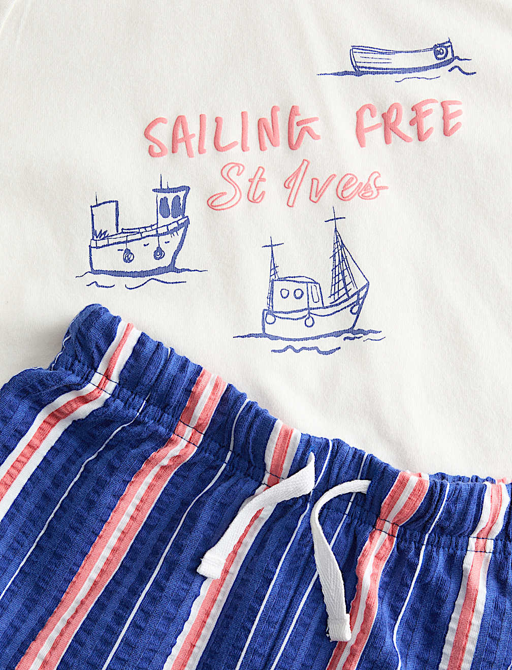 Pure Cotton Sailing Graphic Pyjamas (1-8 Yrs)