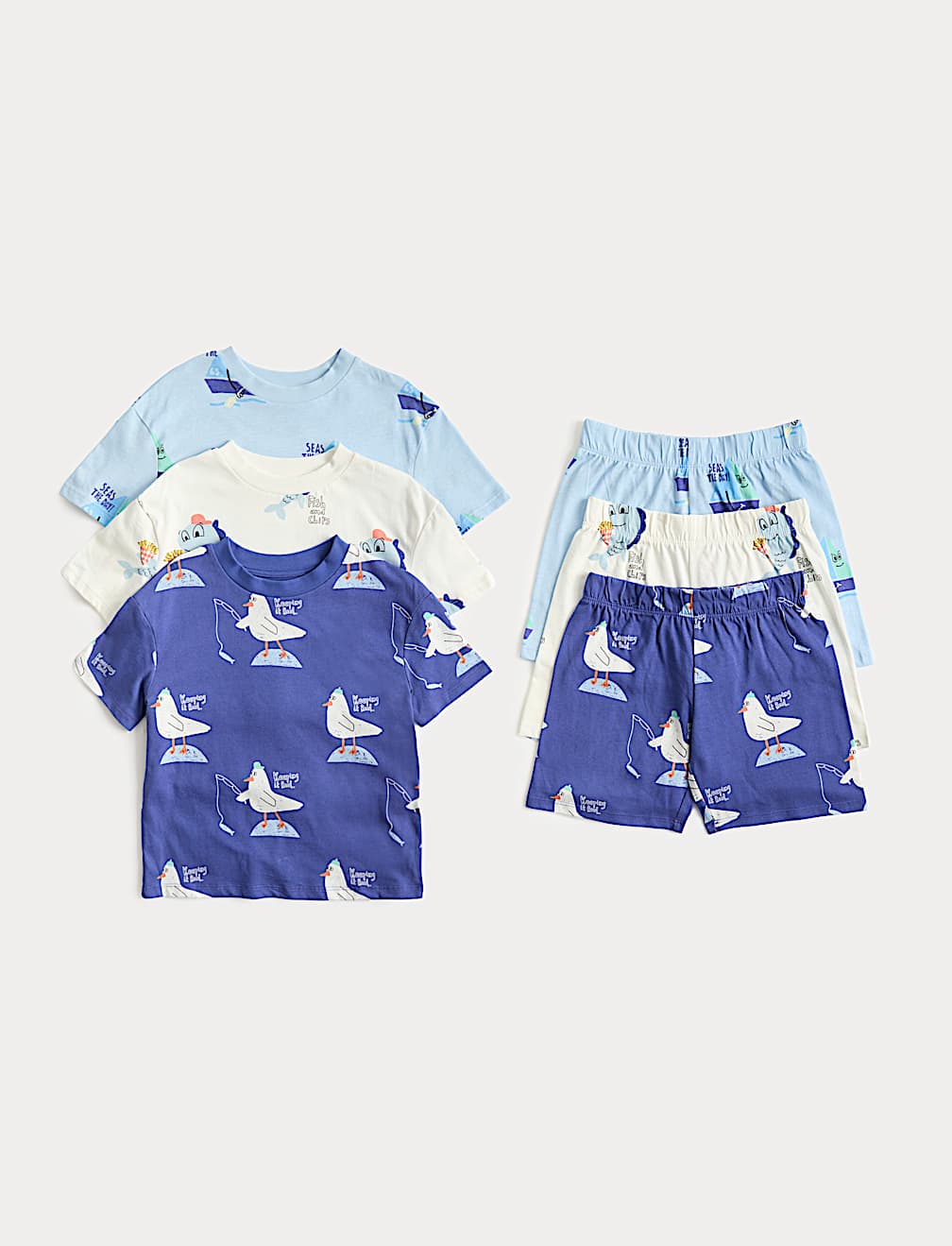 3 Pack Patterned Pyjama Sets (1-8 Yrs)