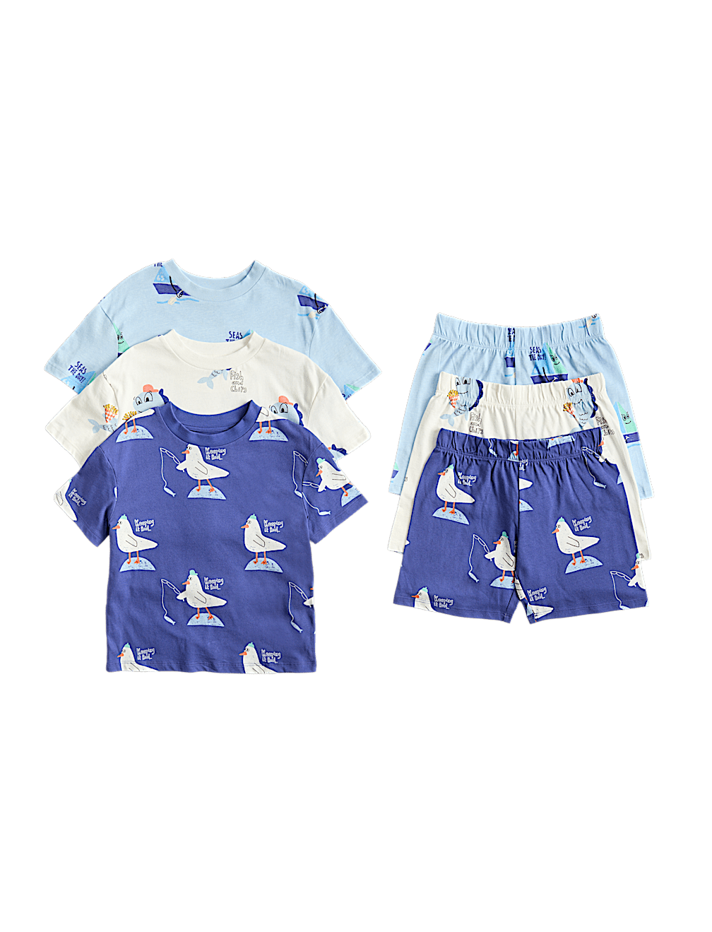 3 Pack Patterned Pyjama Sets (1-8 Yrs)