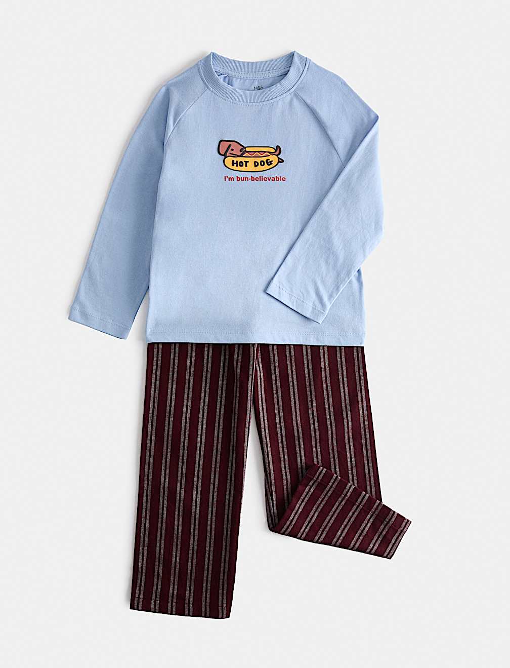 Pure Cotton Hot Dog Graphic Pyjamas (1-8 Yrs)