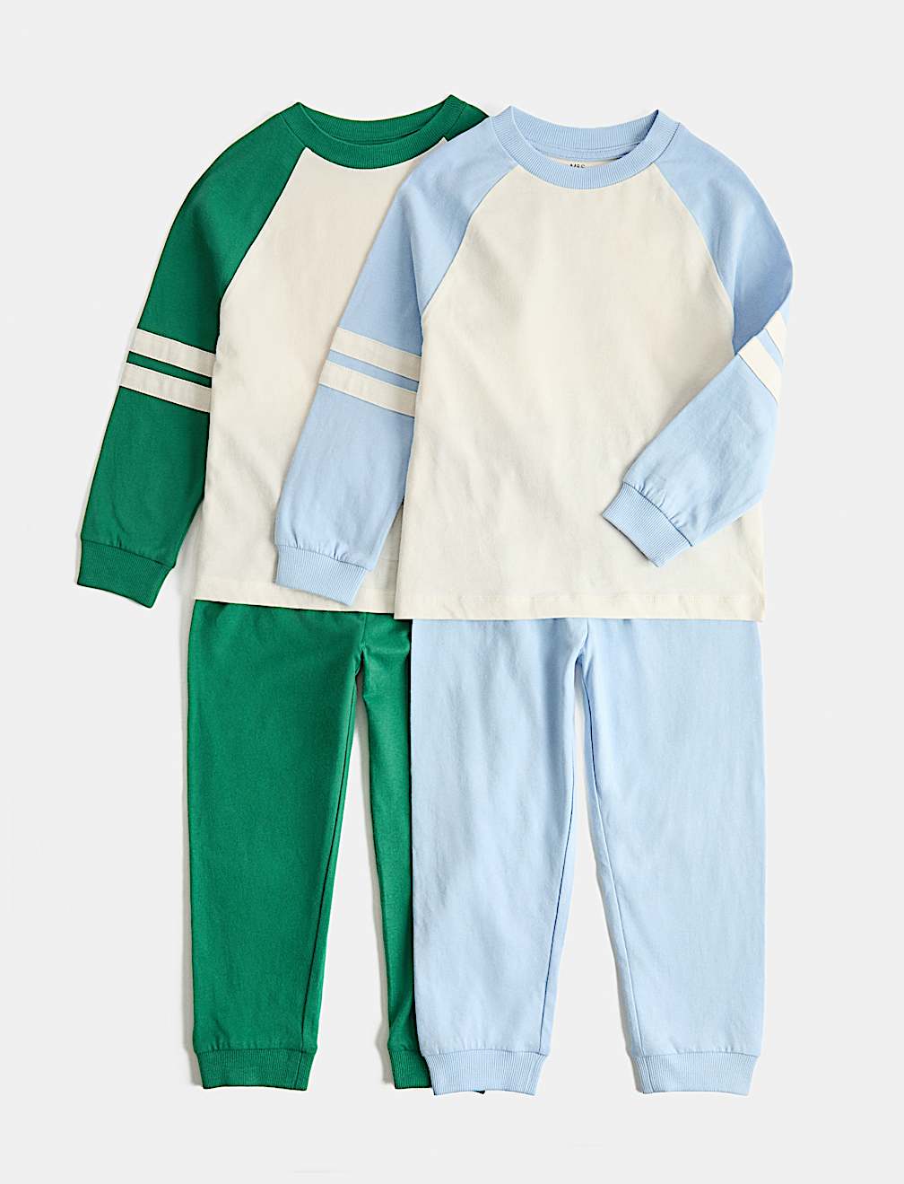 2 Pack Kids' Pure Cotton Raglan Pyjama Sets (1-8 Yrs)