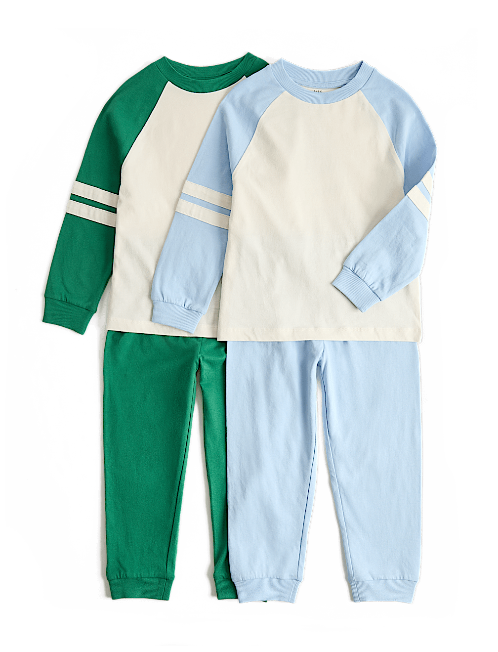 2 Pack Kids' Pure Cotton Raglan Pyjama Sets (1-8 Yrs)