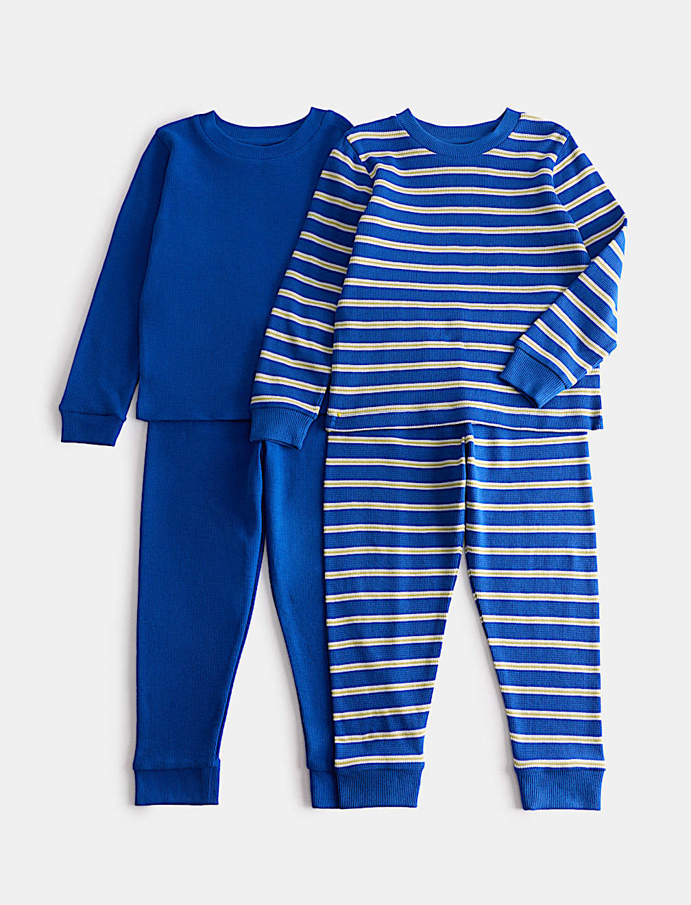 2 Pack Pure Cotton Kids' Waffle Pyjama Sets (1-8 Yrs)