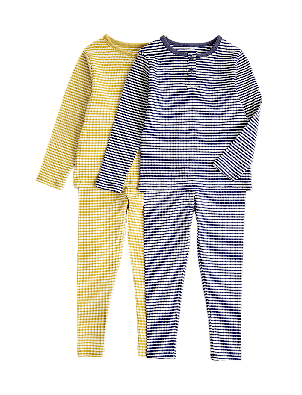 2 Pack Striped Ribbed Pyjama Sets (9 Mths - 8 Yrs)