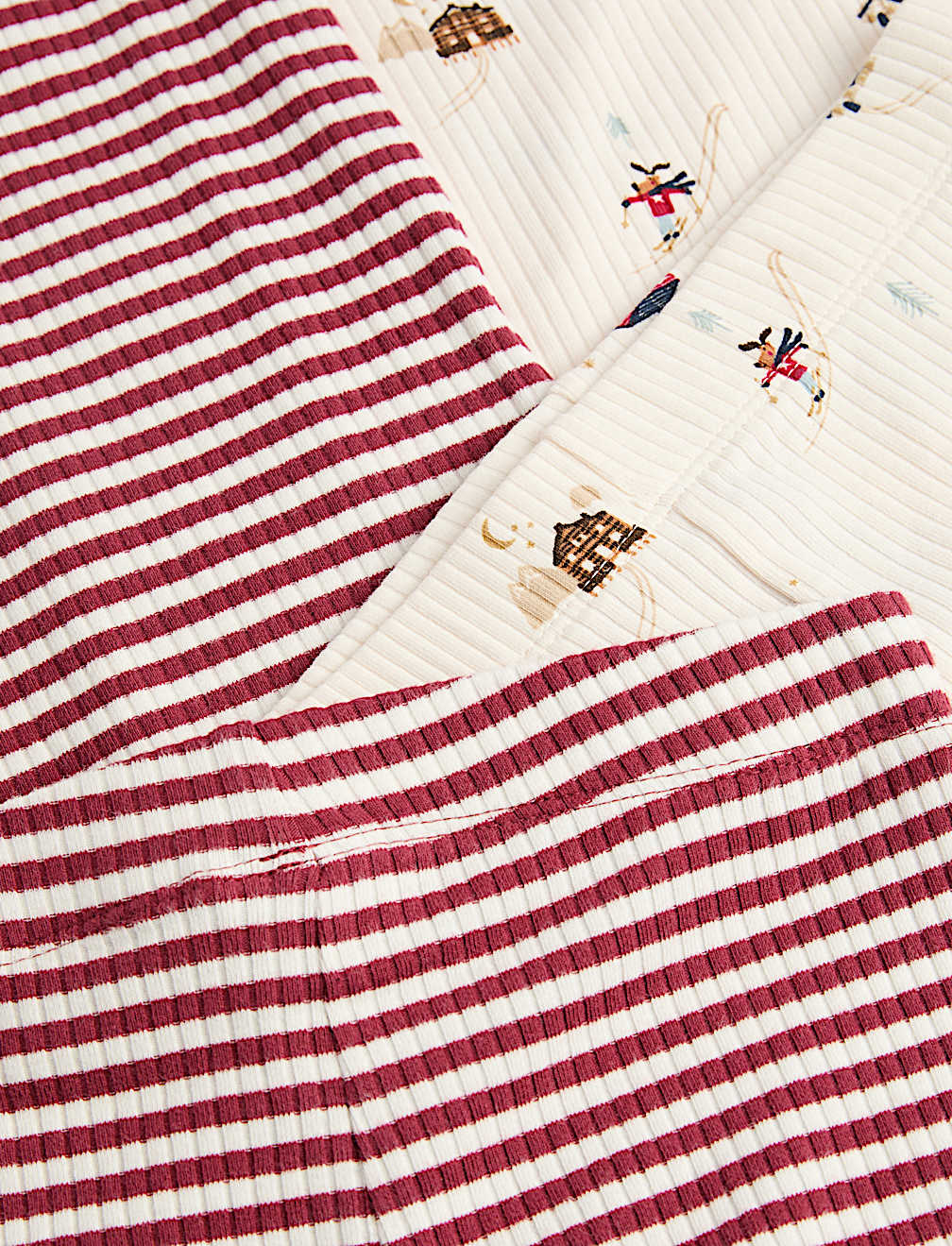 2 Pack Cotton Ski Stripe Pyjama Sets (1-8 Yrs)