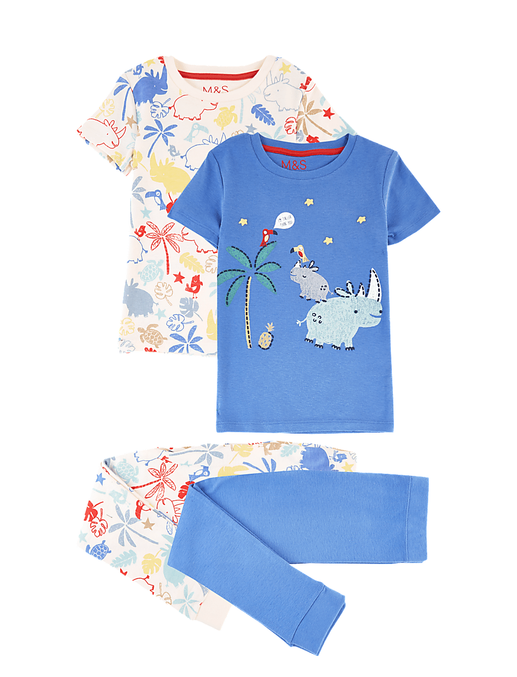 2 Pack Cotton Rhino Pyjama Sets (1-7 Yrs)