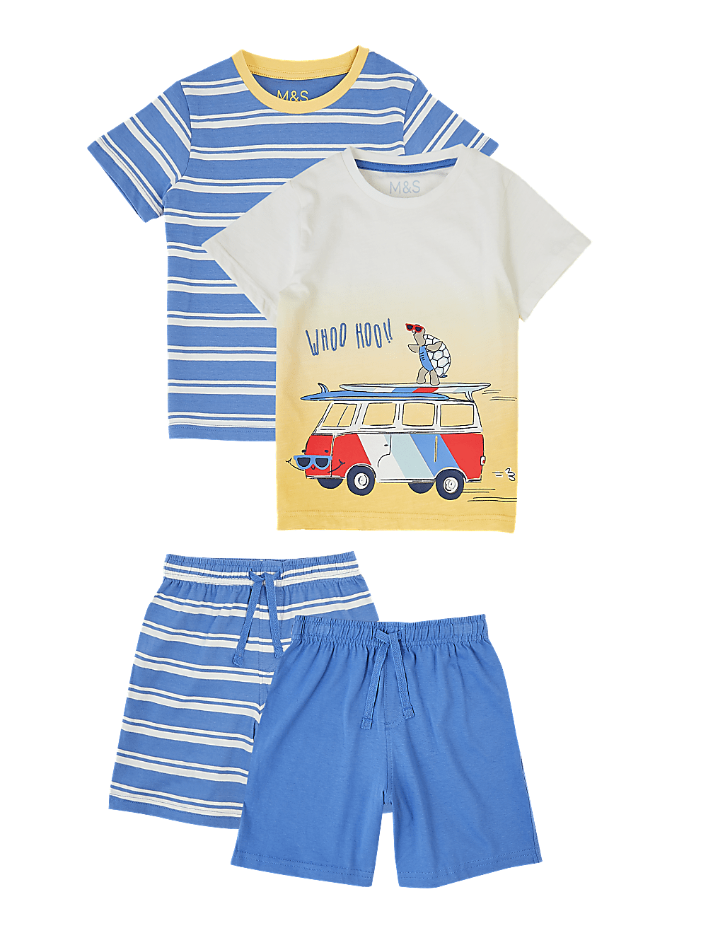 2 Pack Cotton Dip Dye Short Pyjama Sets (1-7 Yrs)