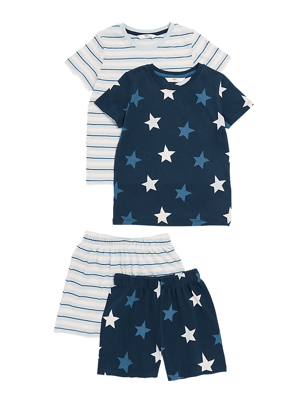 2 Pack Pure Cotton Printed Pyjama Set