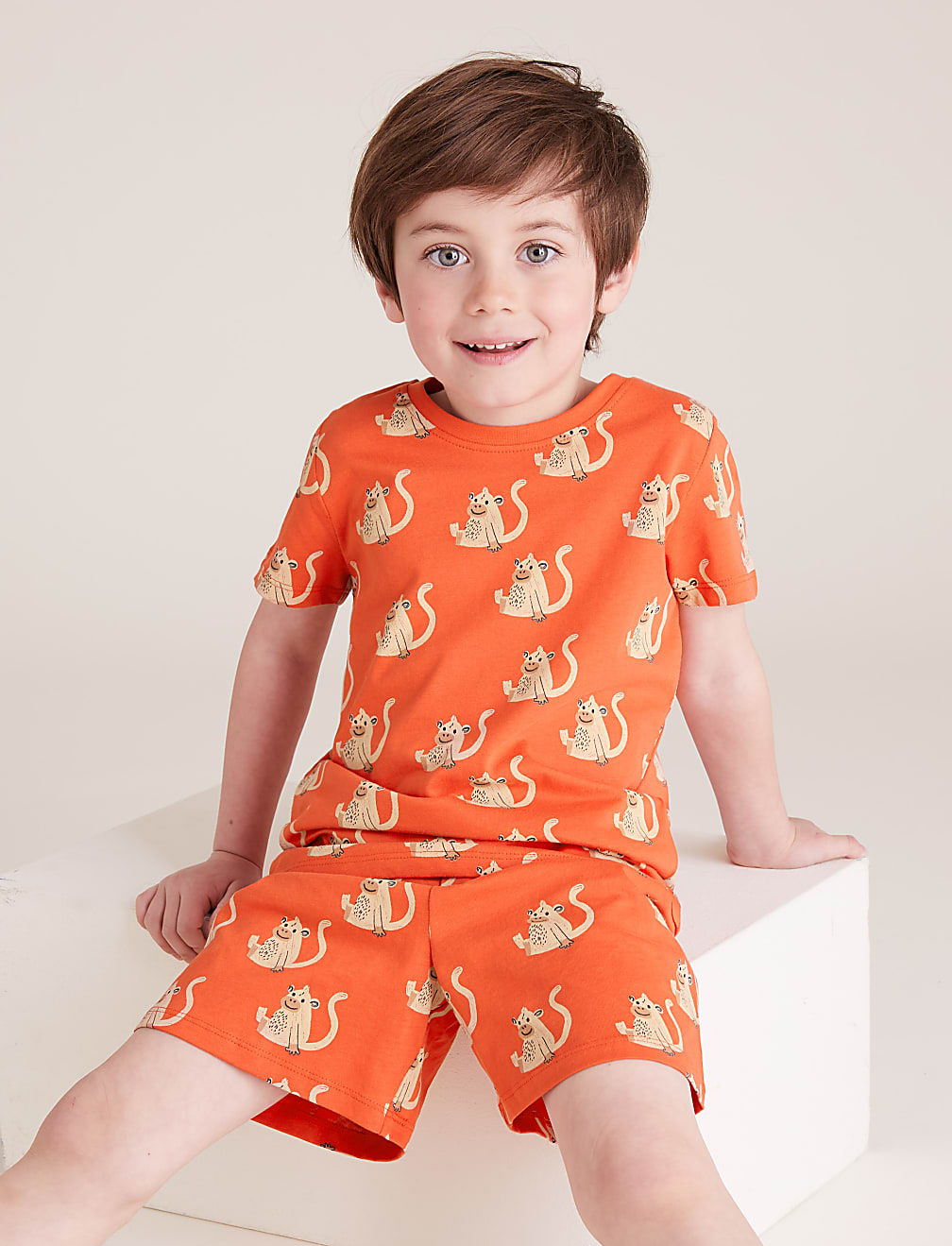 3pk Pure Cotton Animal Short Pyjama Set