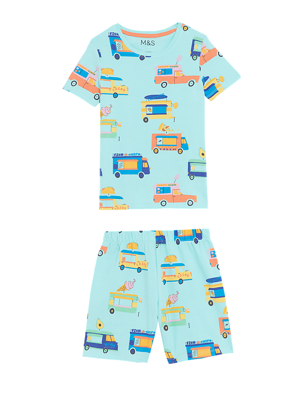 Pure Cotton Trucks Pyjama Set (1-8 Yrs)