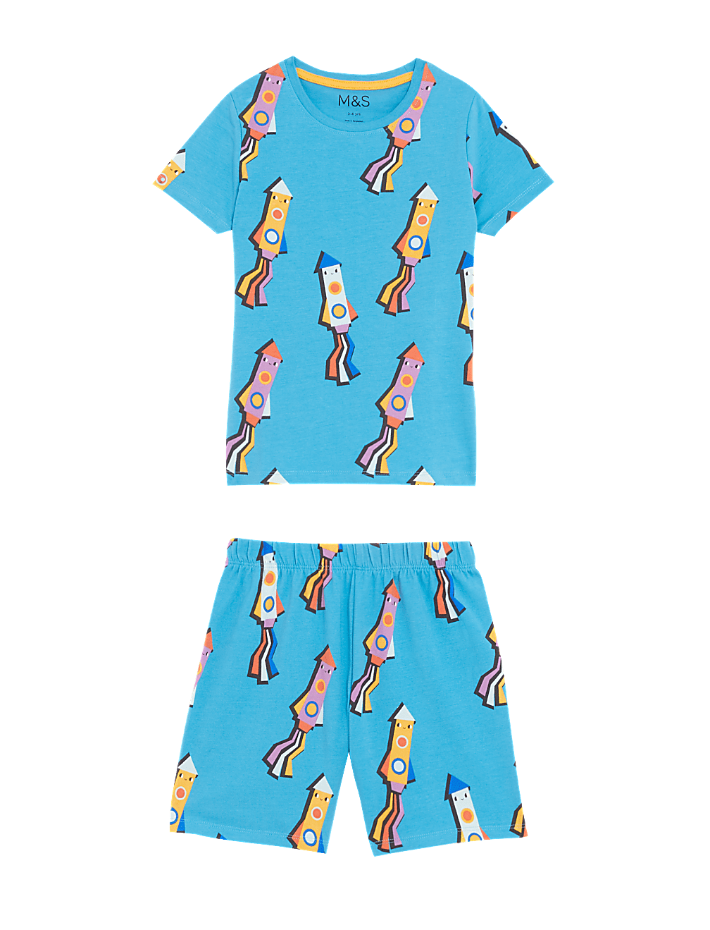 Cotton Rich Rocket Print Short Pyjama Set