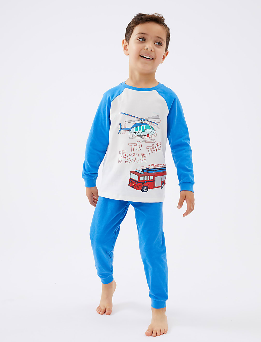 2 Pack Pure Cotton Transport Pyjama Sets (1-7 Yrs)