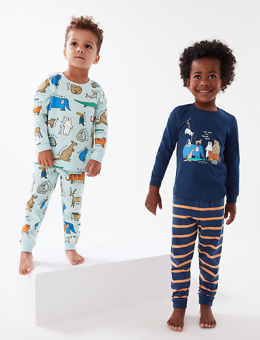 2pk Pure Cotton Animal Pyjama Sets (1-7 Yrs)