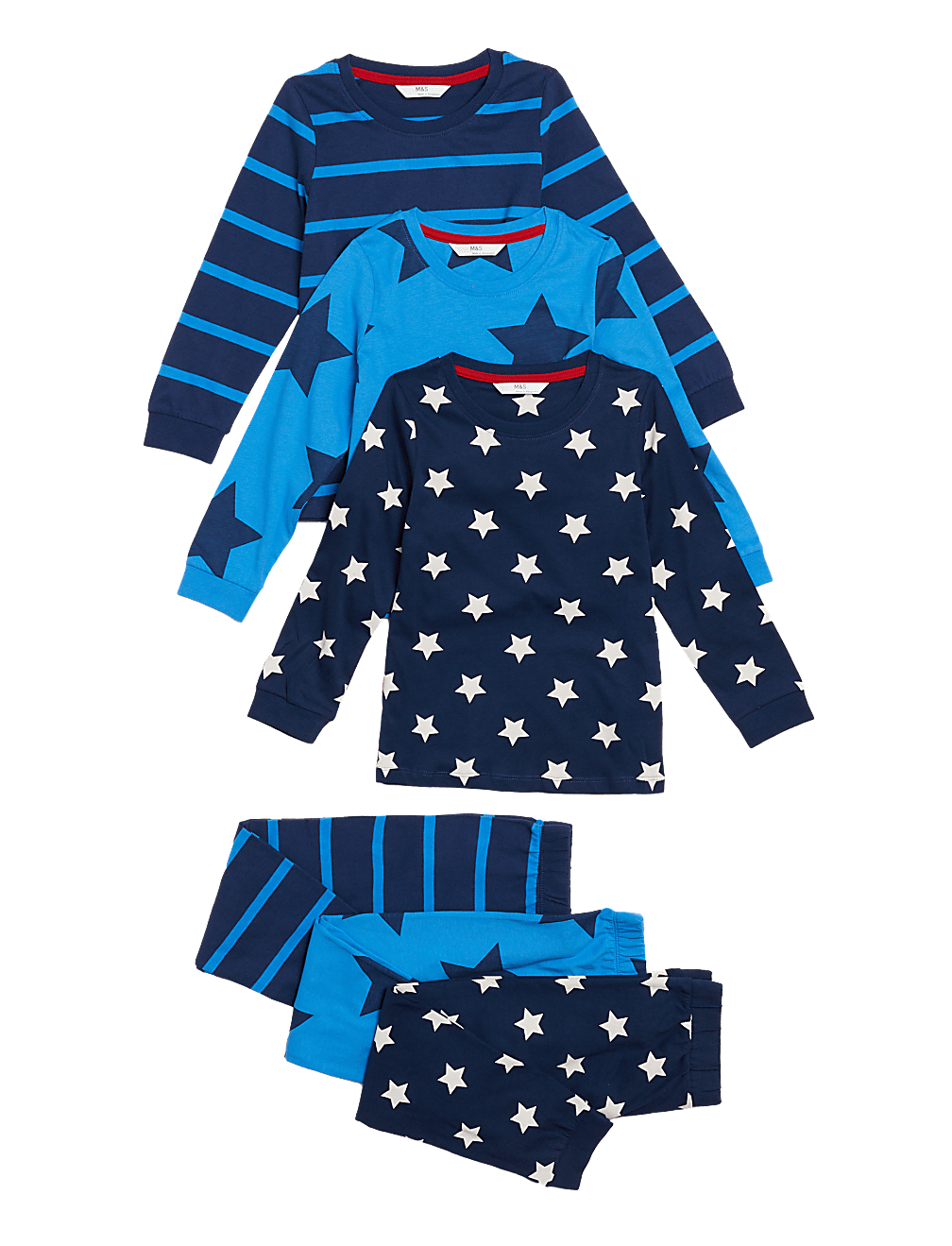 3pk Pure Cotton Printed Pyjama Sets (12 Mths - 7 Yrs)
