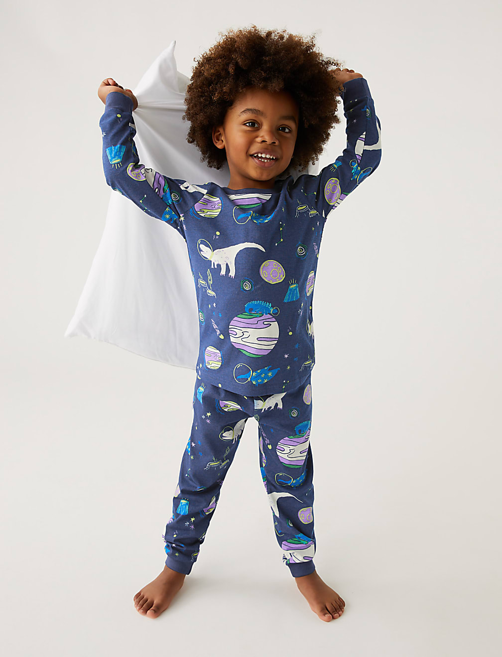 Pure Cotton Glow in the Dark Dinosaur Pyjamas (1-8 Yrs)