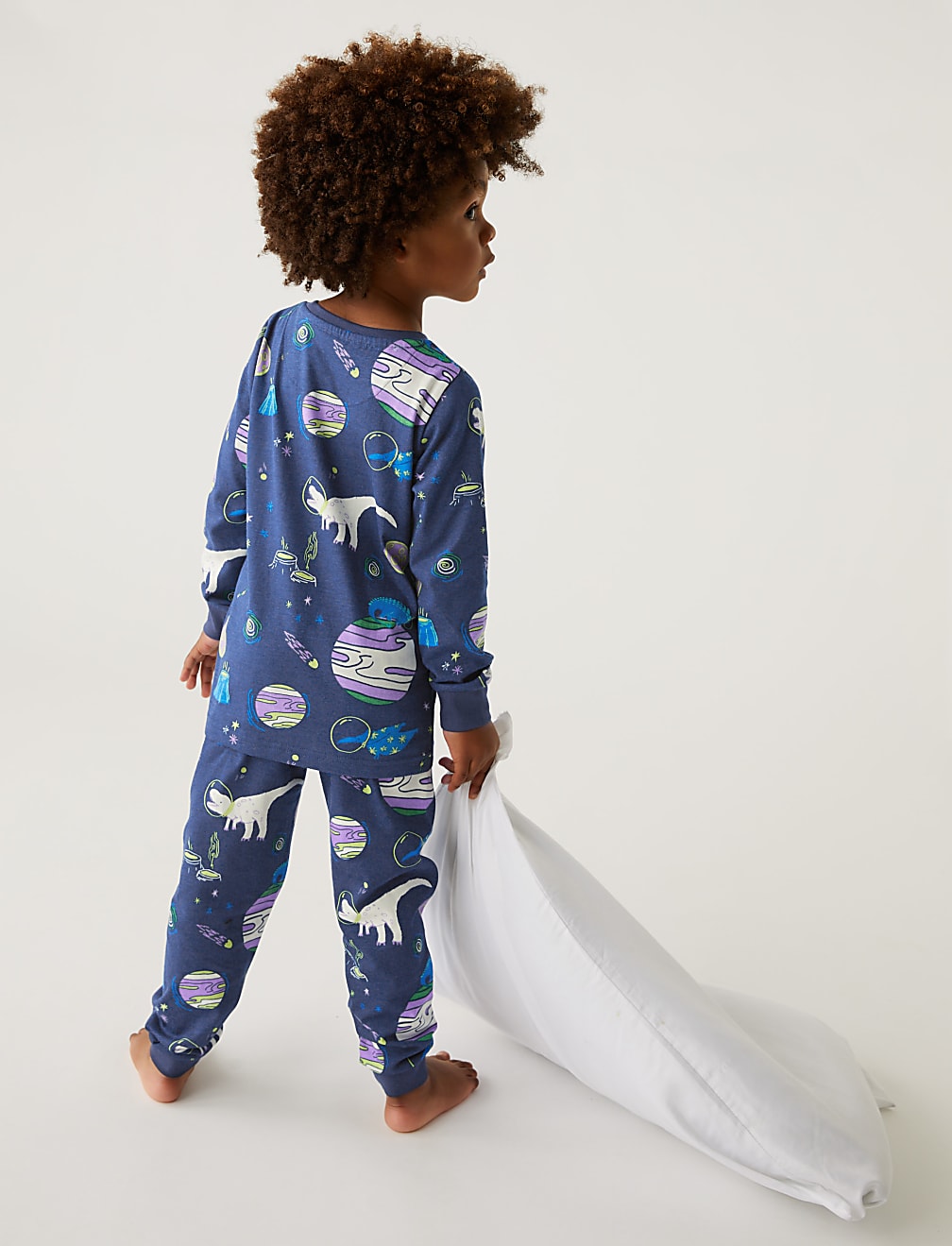 Pure Cotton Glow in the Dark Dinosaur Pyjamas (1-8 Yrs)