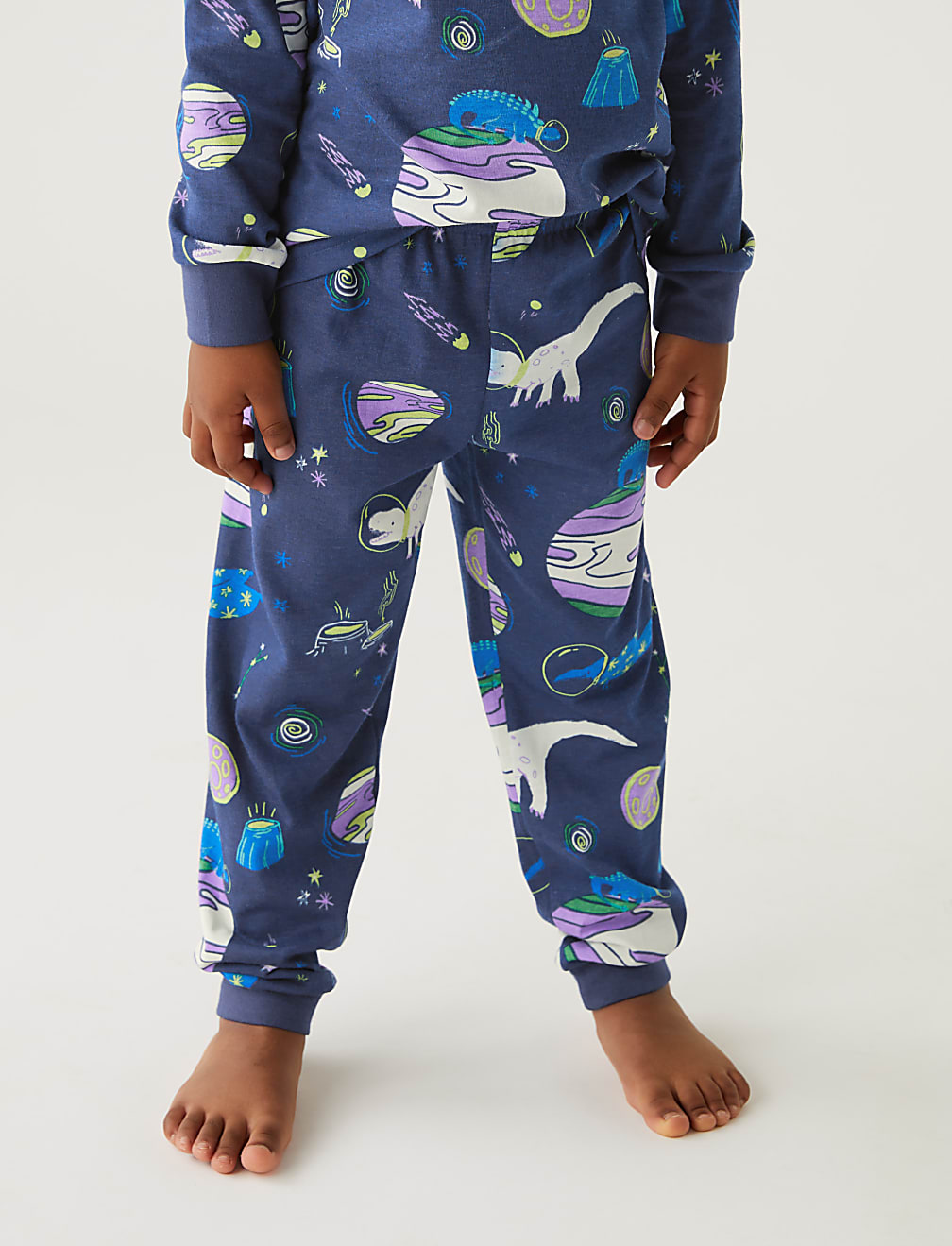 Pure Cotton Glow in the Dark Dinosaur Pyjamas (1-8 Yrs)