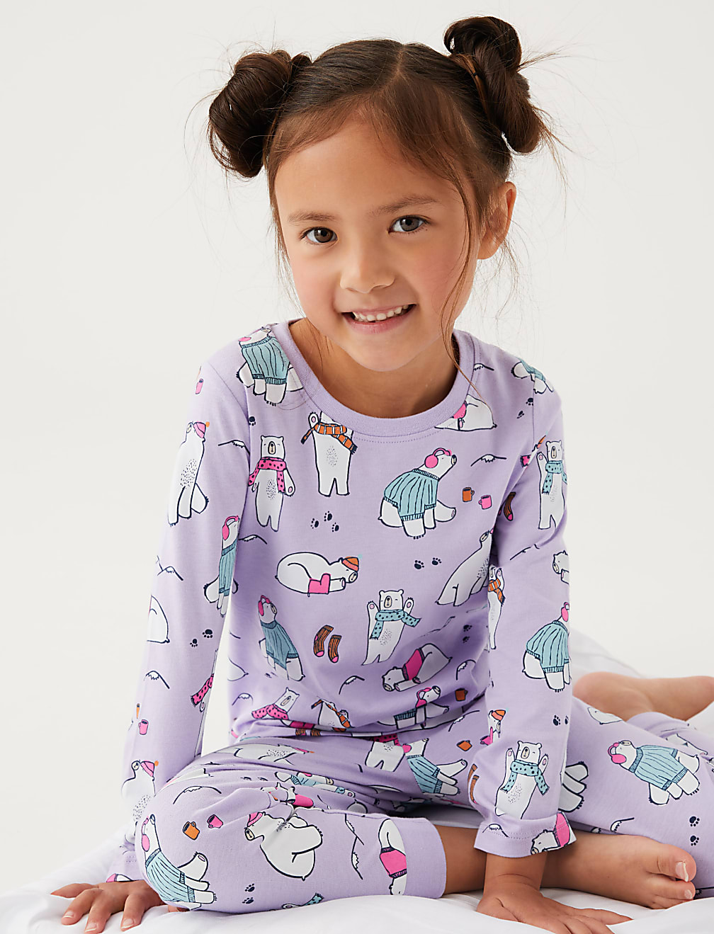 Pure Cotton Polar Bear Pyjama Set