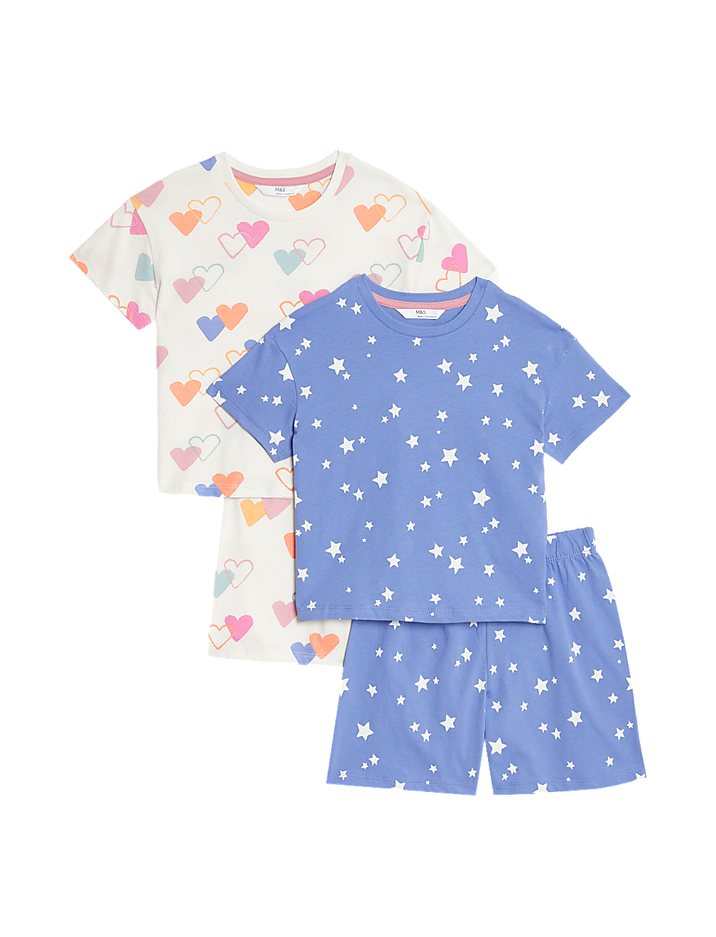 Pack of 2 Pure Cotton Printed Pajama Set