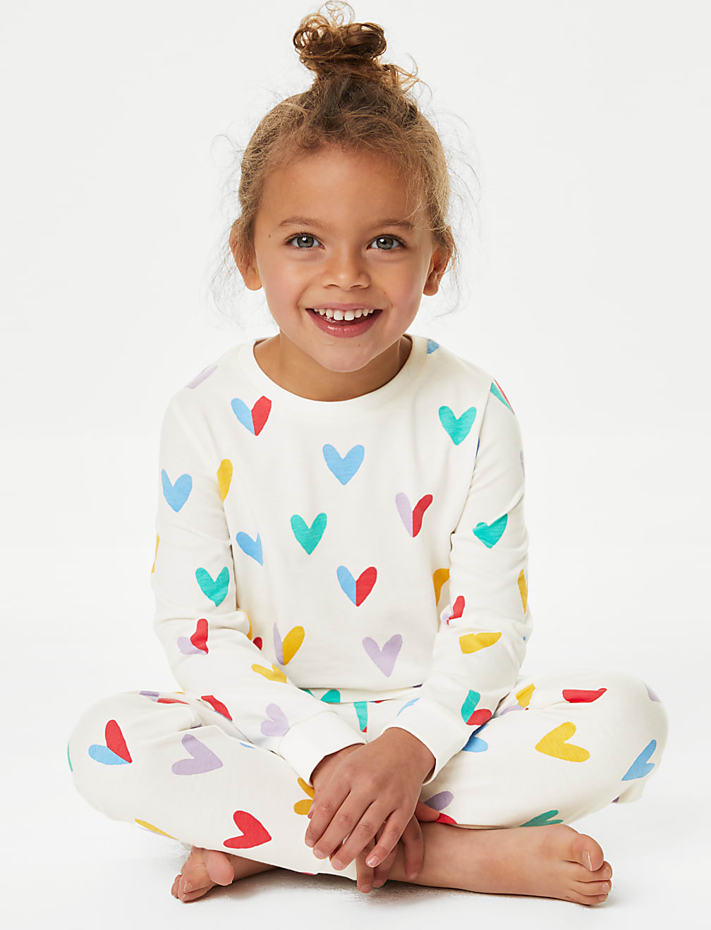 Pure Cotton Heart Print Pyjamas (1-8 Yrs)