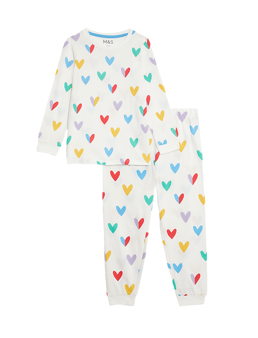 Pure Cotton Heart Print Pyjamas (1-8 Yrs)